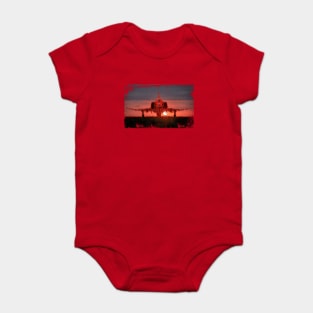 Military Fighter Jet Sunset Baby Bodysuit